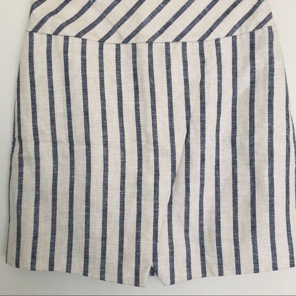 NWT J. Crew Split Striped Asymmetrical Skirt White & Blue - Picture 4 of 7